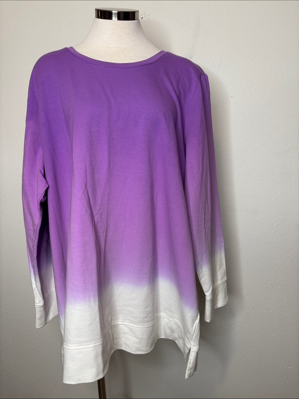Purple Dip-Dye Long Sleeve Tee - Unbranded